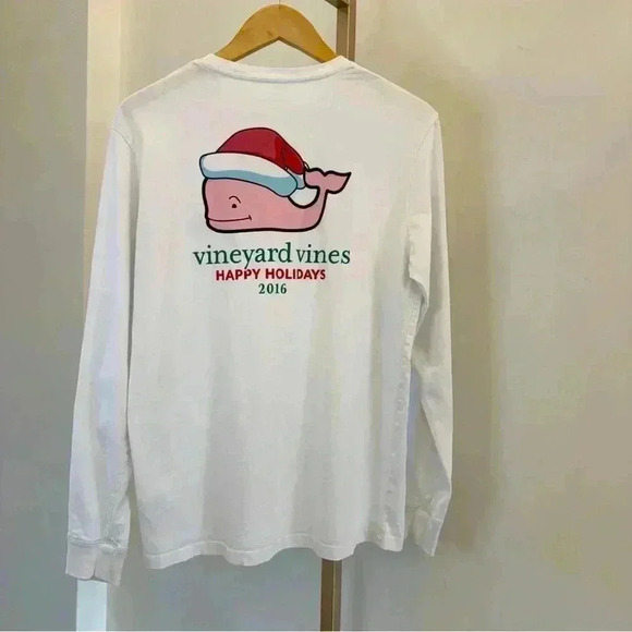 Vineyard Vines Boy’s XL White Holiday Graphic Long Sleeve T-Shirt - Picture 6 of 10